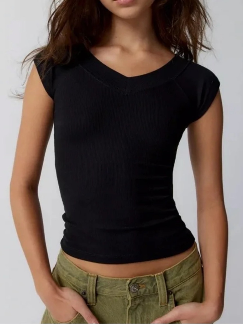Urban Outfitters BDG black shannen v-neck top
